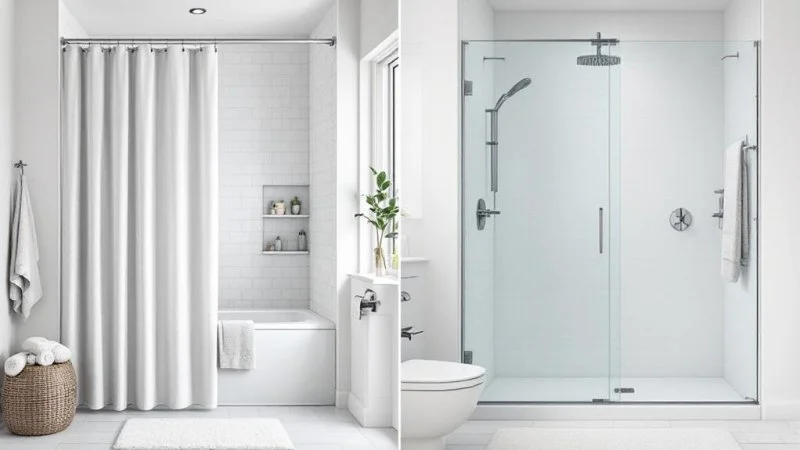 The Best Shower Curtain and Door Pairings for Style and Function