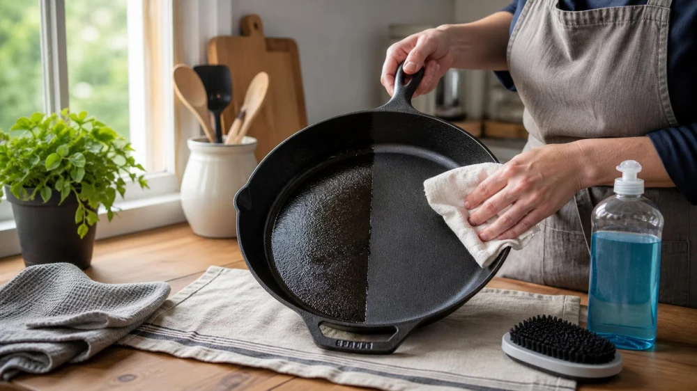 Sticky Cast Iron Seasoning: Remove Excess Oil and Start Thin