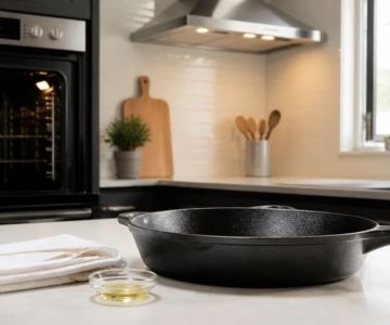 Oven Seasoning Cast Iron: Use a Thin Oil Layer and Ventilate