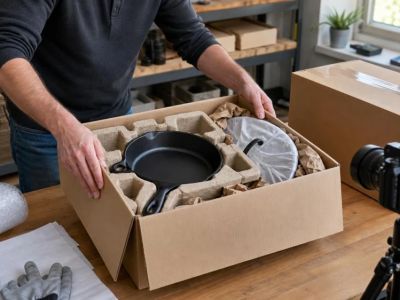 Ship Cast Iron Safely: Pad Weight, Handles, and Lids