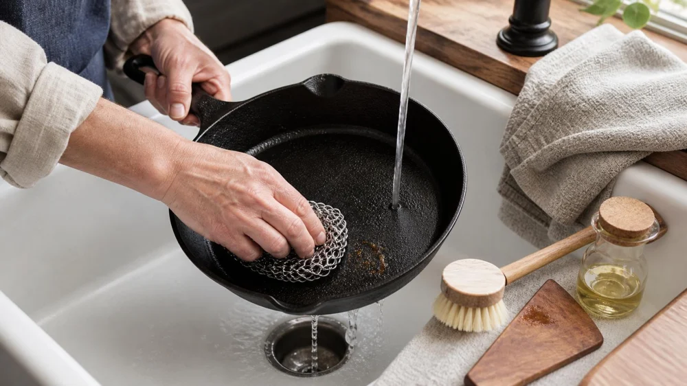 Cast Iron Chainmail Scrubber: Clean Without Damaging Seasoning