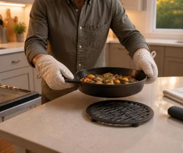 Cast Iron Handle Safety: Covers, Towels, and Oven Moves