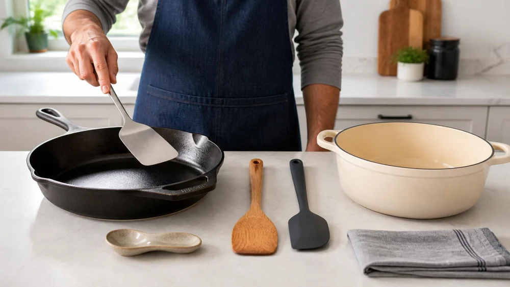 Metal, Wood, or Silicone Utensils on Cast Iron?