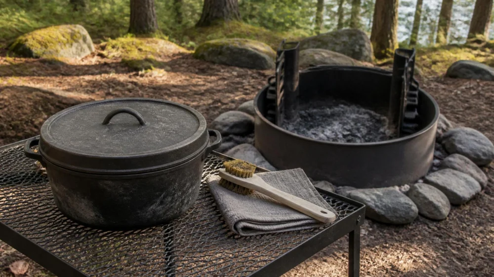 Campfire Cast Iron: Remove Soot Without Thermal Shock