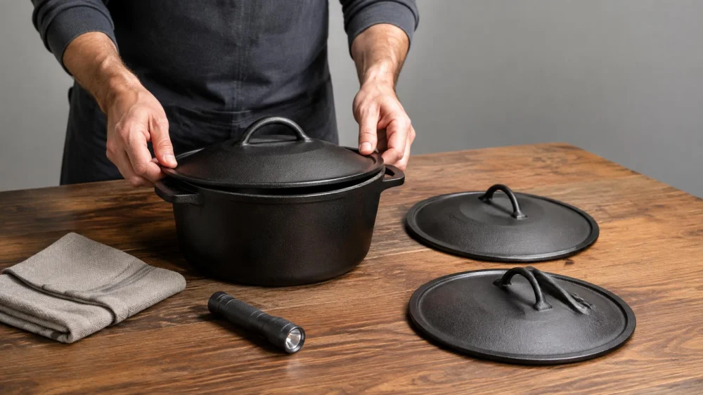 Cast Iron Lid Fit: Check Rocking, Chips, and Steam Gaps