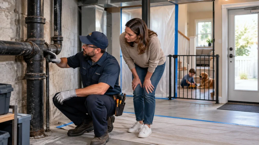 Cast-Iron System Work-Zone Plan: Children, Pets, Dust, and Access