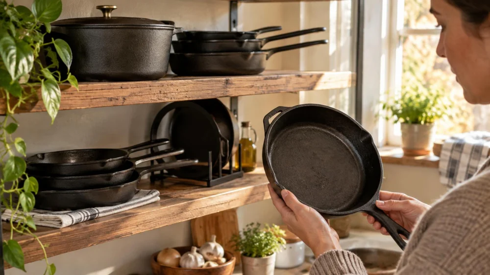 Cast Iron Pan Storage: Drying, Airflow, and Rust Checks